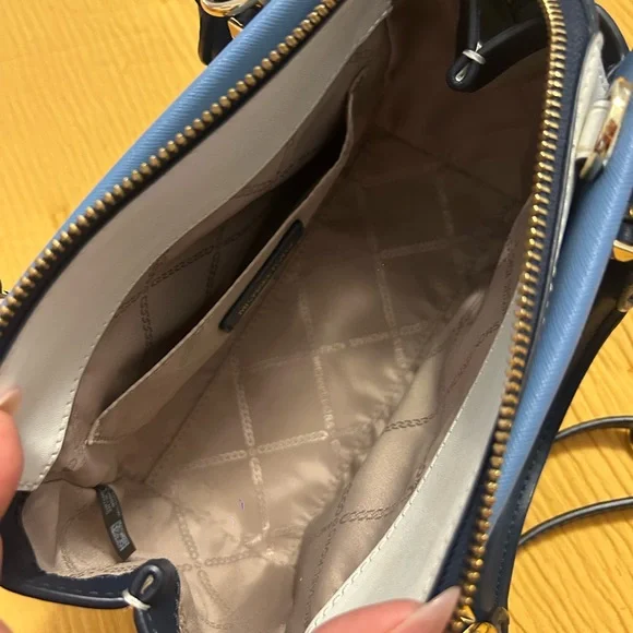 Michael Kors small Marilyn Saffiano Satchel - Dark Chambray multi - Picture 10 of 10